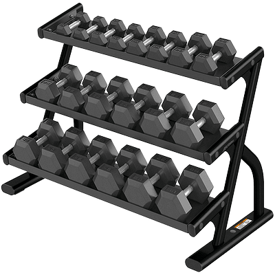 Axiom Series Three Tier Hex Dumbbell Rack